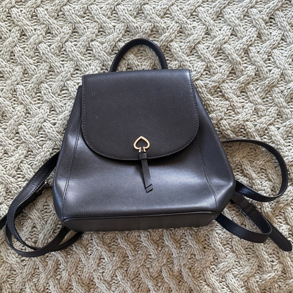 Black Leather Backpack